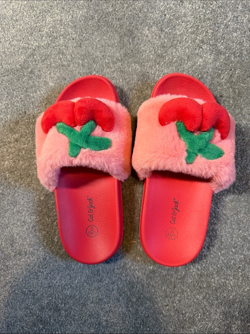 Cute & Cozy Pink Cherry Slide Sandals for Kids